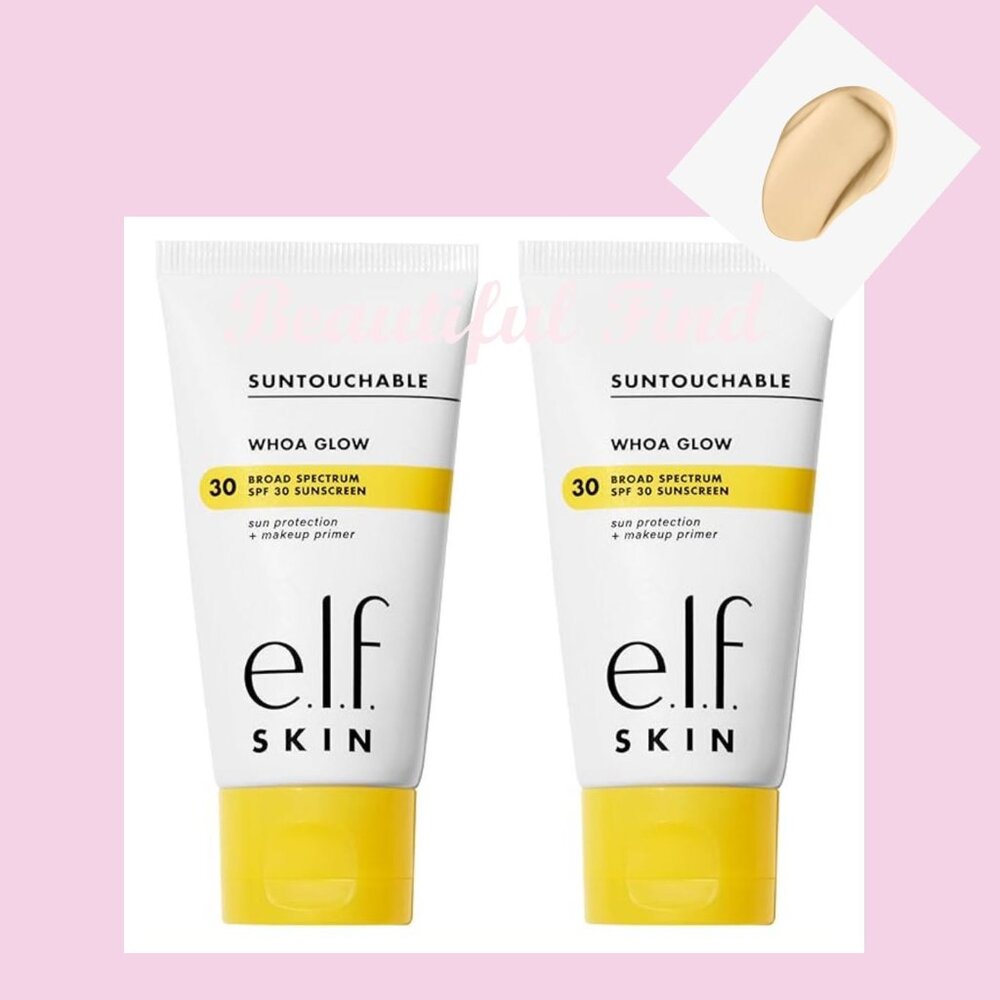 2x e.l.f. Skin SUNTOUCHABLE! Whoa Glow SPF 30 in Sunbeam 1.69oz NIB Final Price